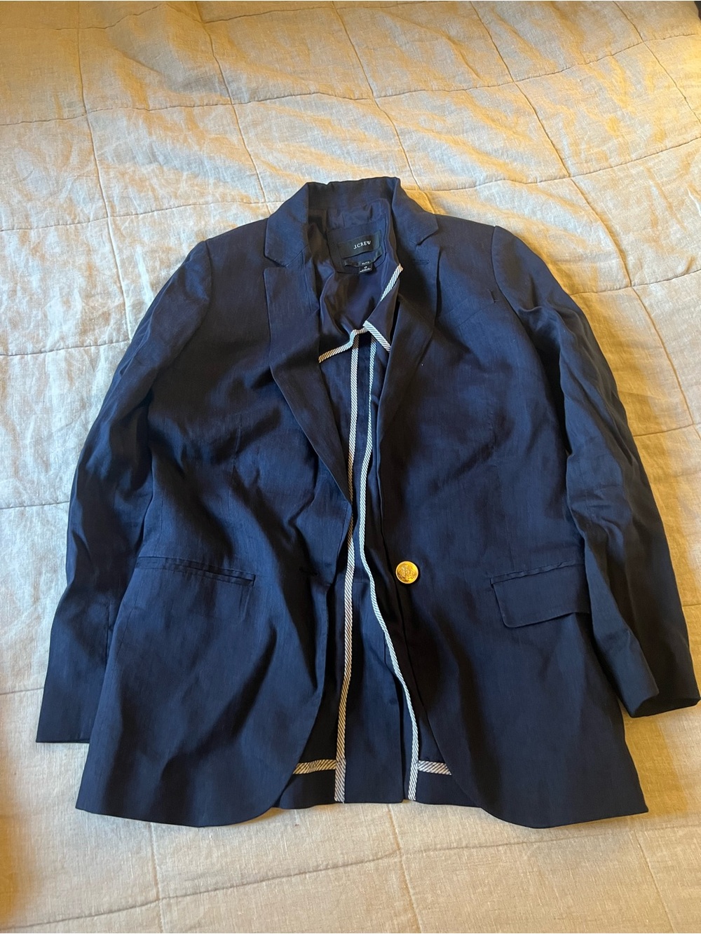 J. Crew Women's Navy Blazer with Gold Button
